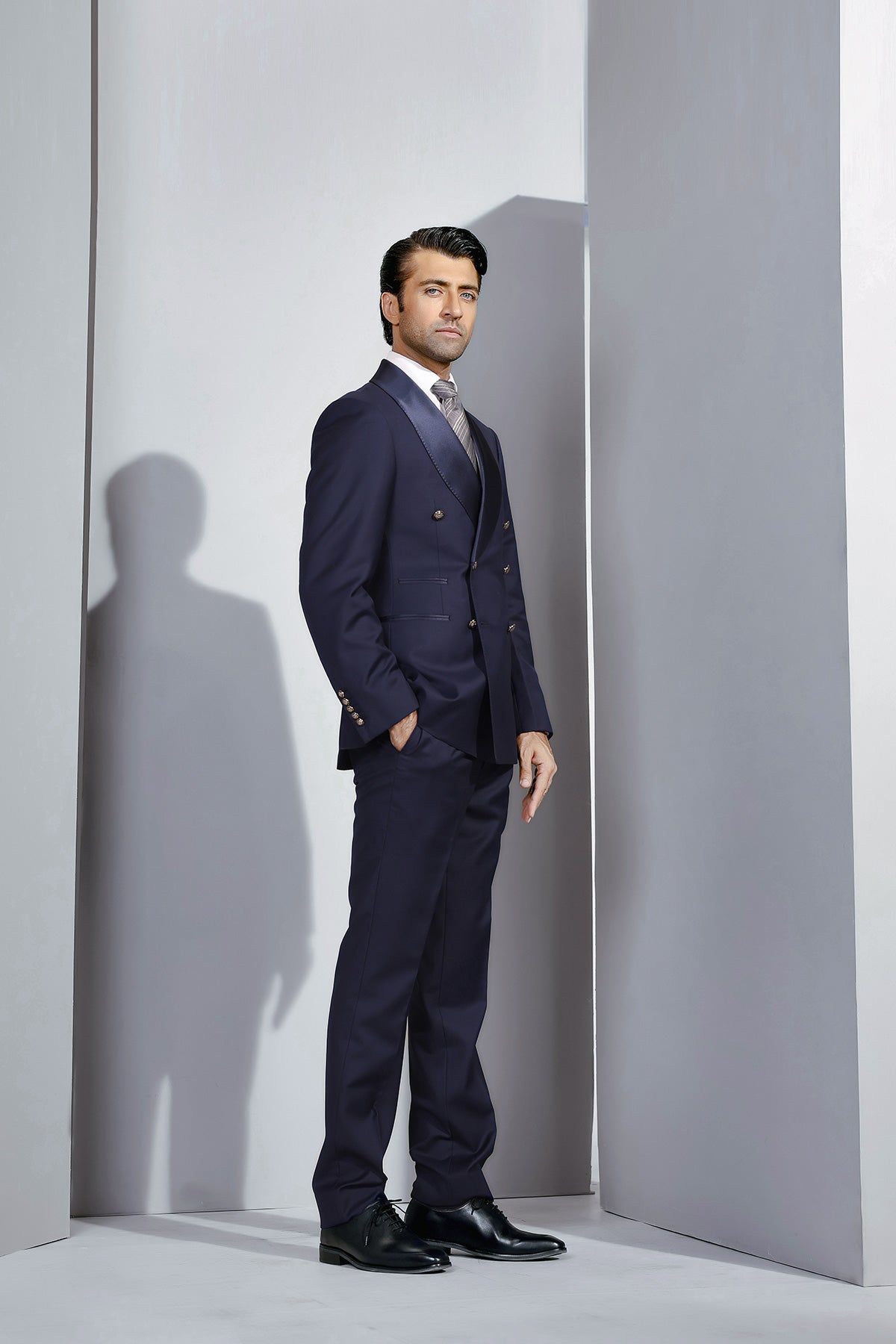 Double Breasted Navy Blue Tuxedo