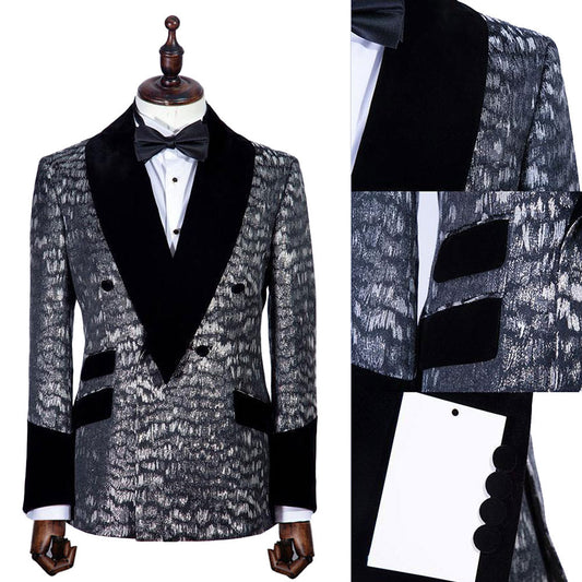 Silver Grey Jacquard Tuxedo