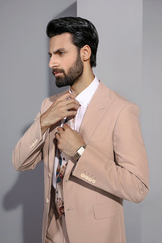 Slim Fit Beige Suit
