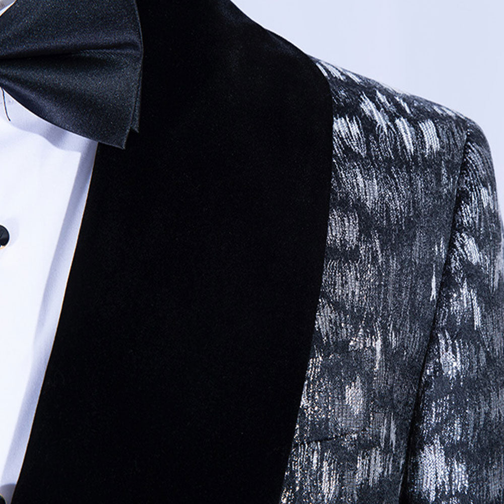 Silver Grey Jacquard Tuxedo