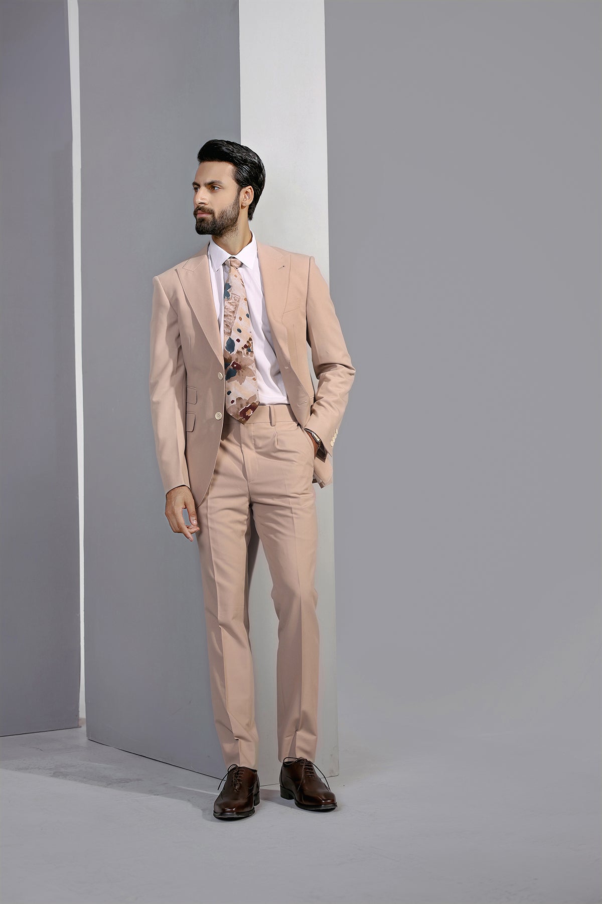 Slim Fit Beige Suit (Custom Made)