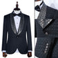 Black Single Breasted Damask Jacquard Tuxedo