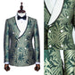 Double Breasted Jacquard Forest Green Tuxedo
