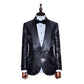 Black Long Shawl Lapels Damask Jacquard Tuxedo