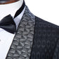 Black Single Breasted Damask Jacquard Tuxedo