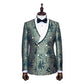Double Breasted Jacquard Forest Green Tuxedo